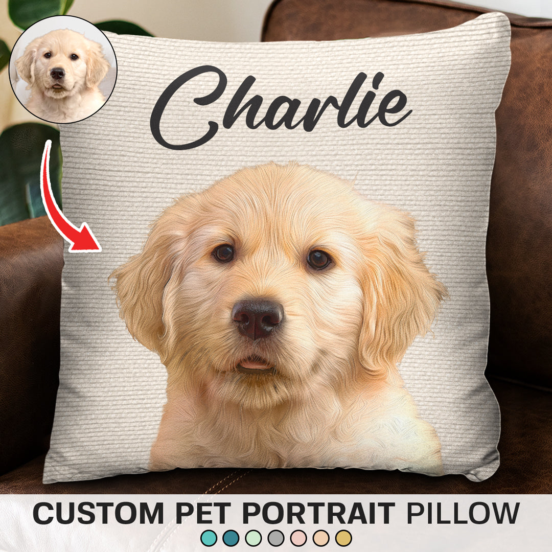 Coussin personnalisé avec photo « J'aime mon chien » - Cadeau de Noël pour les propriétaires et les amoureux des animaux