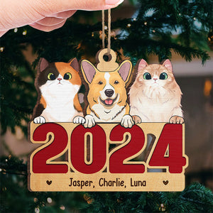 Voici les pattes du Père Noël - Ornement personnalisé pour chien et chat - Forme unique en bois - Cadeau de Noël pour les propriétaires et les amoureux des animaux