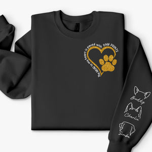 Sweat-shirt unisexe personnalisé « Road To Dog Mom Heart » avec motif sur la manche, pour chien et chat ; cadeau de condoléances, pour les propriétaires d'animaux et les amoureux des animaux.
