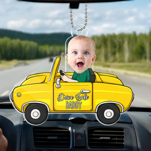 Photo personnalisée « Bon voyage, papa » – Ornement de voiture personnalisé en acrylique – Cadeau pour les membres de la famille