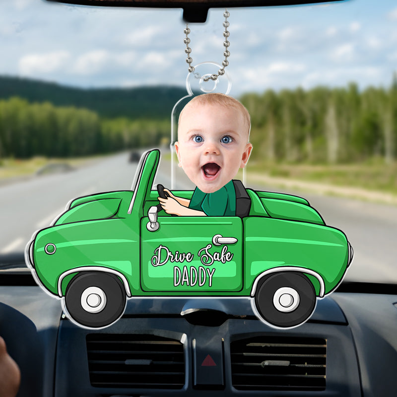 Photo personnalisée « Bon voyage, papa » – Ornement de voiture personnalisé en acrylique – Cadeau pour les membres de la famille