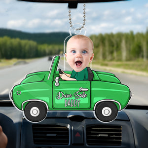 Photo personnalisée « Bon voyage, papa » – Ornement de voiture personnalisé en acrylique – Cadeau pour les membres de la famille