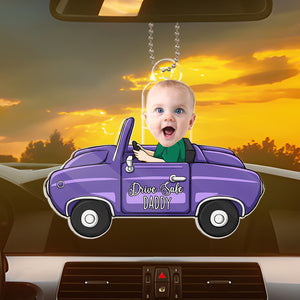 Photo personnalisée « Bon voyage, papa » – Ornement de voiture personnalisé en acrylique – Cadeau pour les membres de la famille