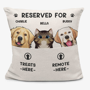 Le bonheur est dans nos compagnons à quatre pattes - Coussin de poche personnalisé pour chien et chat - Cadeau pour propriétaires et amoureux des animaux