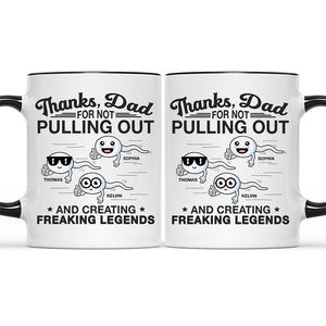 Thanks For Having Us - Family Personalized Custom Accent Mug - Father's Day, Birthday Gift For Dad