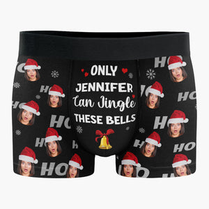 Photo personnalisée : vous seul pouvez faire tinter ces cloches ! Boxer personnalisé amusant, boxer pour homme ! Cadeau de Noël pour petit ami, mari, anniversaire