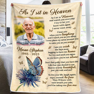 J'essaie de vous le faire savoir avec des panneaux - Couverture commémorative personnalisée - Télécharger une image, cadeau de condoléances, cadeau de Noël pour les membres de la famille