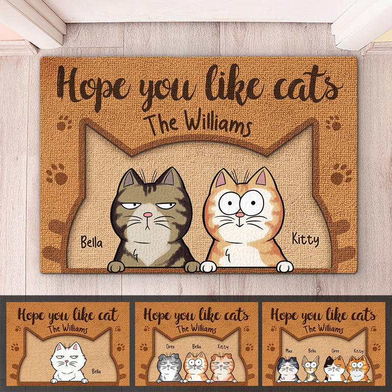 Gardez votre calme et aimez les chats ! Tapis décoratif personnalisé pour chat ! Cadeau pour les propriétaires et les amoureux des animaux.