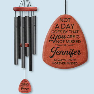 Not A Day Goes By That You're Not Missed - Memorial Personalized Custom Wind Chime - Sympathy Gift, Gift For Family Members