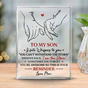 Parfois, on oublie qu'on est génial - Plaque rectangulaire en acrylique personnalisée pour la famille - Cadeau de maman
