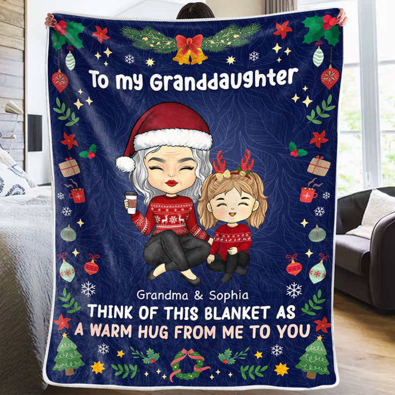À ma petite-fille adorée - Couverture familiale personnalisée - Cadeau de Noël de maman, grand-mère