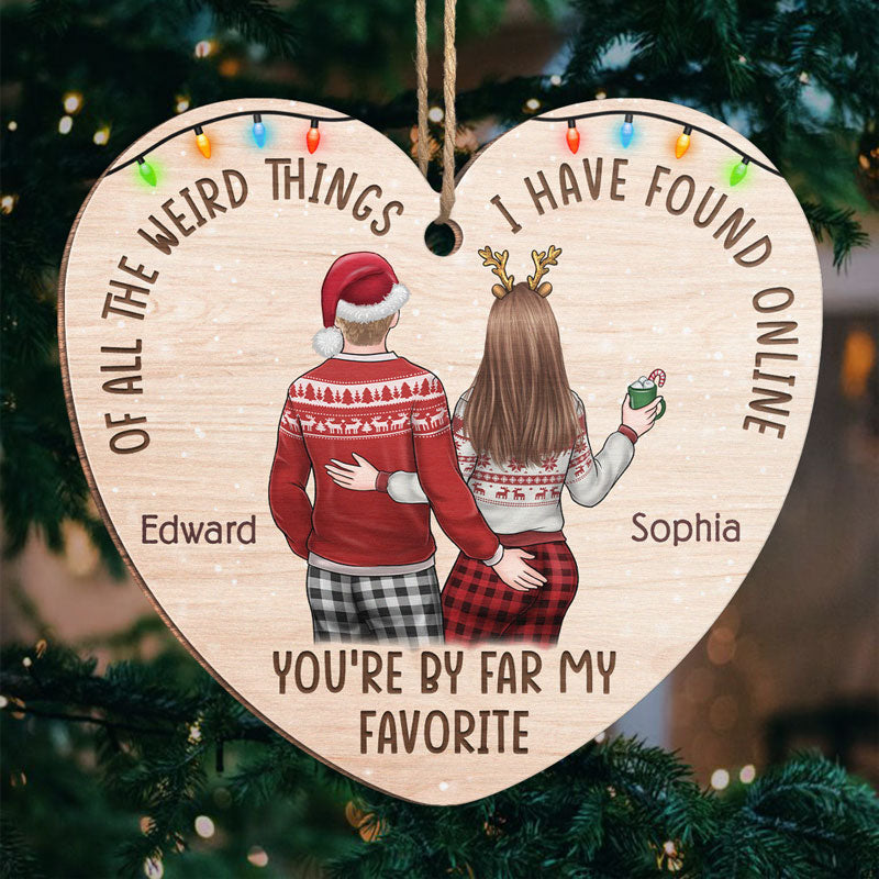 Notre amour est tout ce dont j'ai besoin - Ornement personnalisé pour couple - En forme de cœur en bois - Cadeau de Noël pour mari et femme, anniversaire