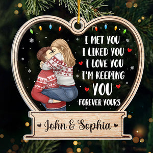 Je t'aime pour toujours - Ornement personnalisé pour couple - Forme personnalisée en acrylique - Cadeau de Noël pour mari et femme, anniversaire