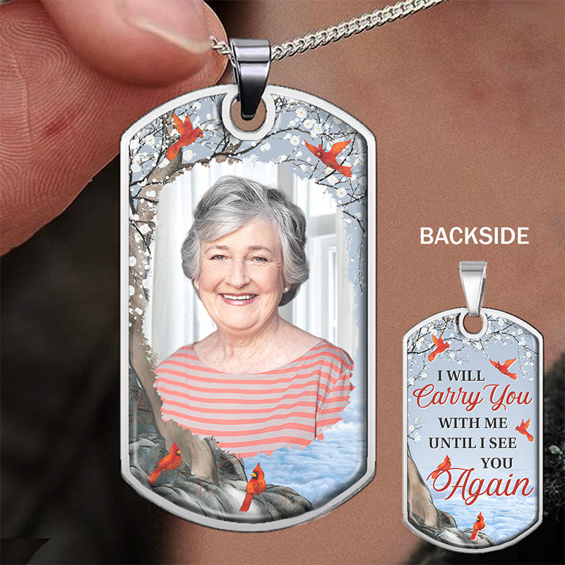 Collier photo personnalisé « Jusqu'à ce que je te revoie » - Cadeau de condoléances, cadeau pour les membres de la famille