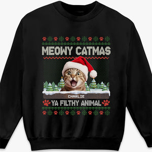 T-shirt, sweat à capuche et sweat-shirt unisexe personnalisé avec photo « Pattes parfaites pour Noël » pour chiens et chats - Cadeau de Noël pour propriétaires et amoureux des animaux