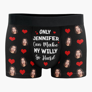 Photo personnalisée « Elle seule peut faire vibrer mes cloches » - Boxer personnalisé amusant, boxer pour homme - Cadeau d'anniversaire pour petit ami, mari, anniversaire