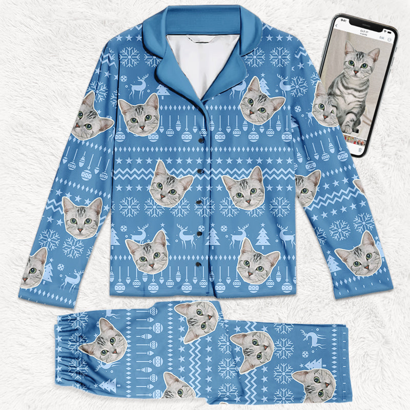 Pyjama personnalisé avec photo pour chien et chat - Cadeau de Noël pour les propriétaires et les amoureux des animaux