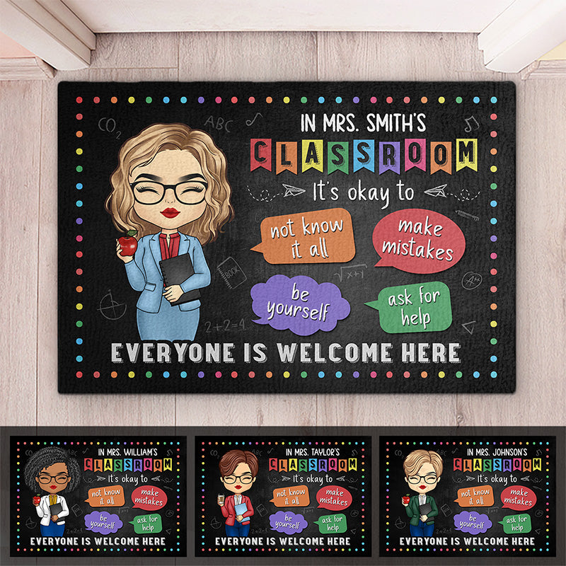 C'est normal de faire des erreurs et de demander de l'aide - Tapis décoratif personnalisé pour la maison - Cadeau de pendaison de crémaillère pour l'enseignant, retour à l'école