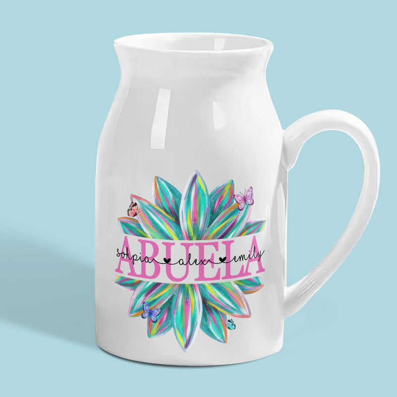 Les fleurs de maman fleurissent dans le cœur des enfants - Vase à fleurs personnalisé pour la décoration intérieure - Cadeau de fête des mères, de pendaison de crémaillère pour maman et grand-mère