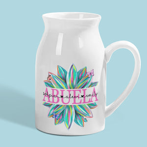 Les fleurs de maman fleurissent dans le cœur des enfants - Vase à fleurs personnalisé pour la décoration intérieure - Cadeau de fête des mères, de pendaison de crémaillère pour maman et grand-mère