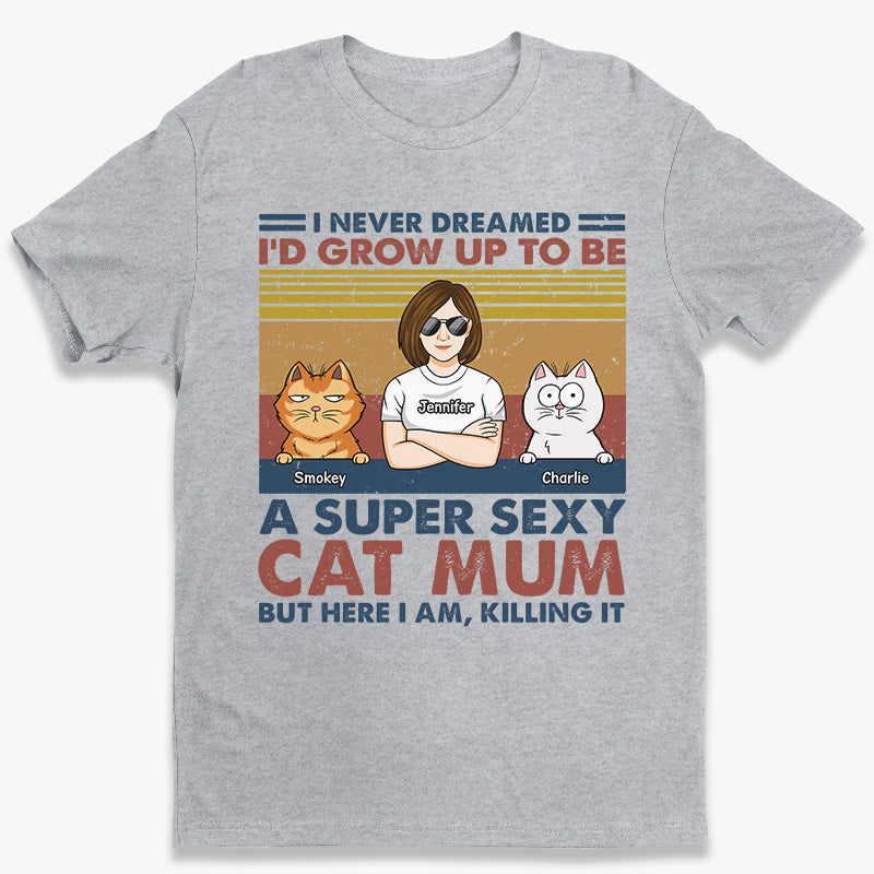 Un papa chat super sexy, une maman chat - T-shirt unisexe personnalisé, sweat à capuche, sweat-shirt - Cadeau pour les propriétaires d'animaux et les amoureux des animaux