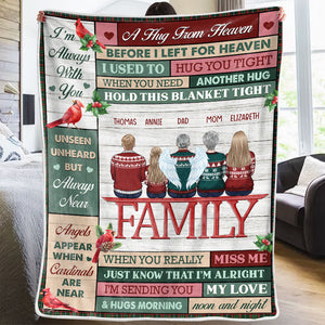 Câlins du ciel - Couverture commémorative personnalisée - Cadeau de Noël, cadeau de condoléances pour les membres de la famille