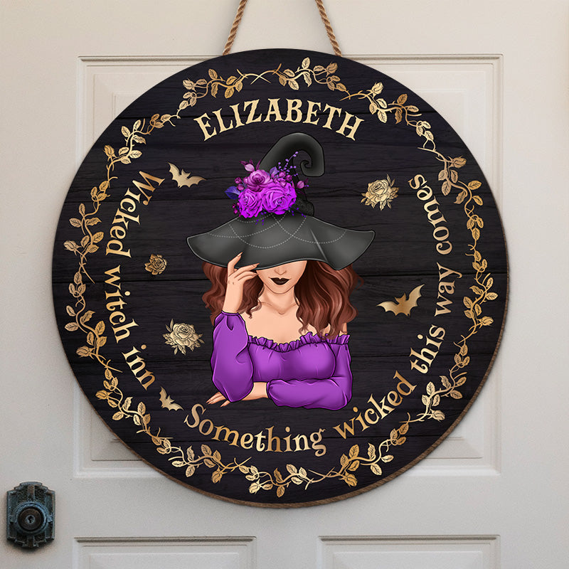 Méchante sorcière - Décoration d'intérieur ronde personnalisée en bois - Cadeau d'Halloween pour les sorcières, vous-même