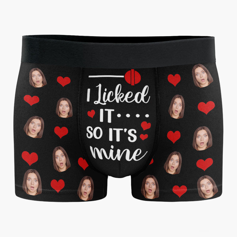 Boxer personnalisé avec photo « Je suis fou de toi » - Cadeau d'anniversaire pour petit ami, mari, anniversaire