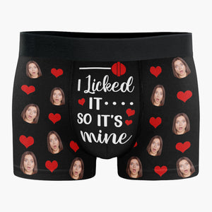 Boxer personnalisé avec photo « Je suis fou de toi » - Cadeau d'anniversaire pour petit ami, mari, anniversaire