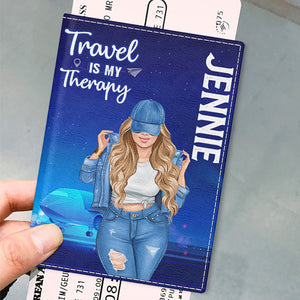 Allez là où vous n'êtes jamais allé auparavant - Couverture de passeport personnalisée, porte-passeport - Cadeau de vacances, cadeau pour les amateurs de voyages d'aventure