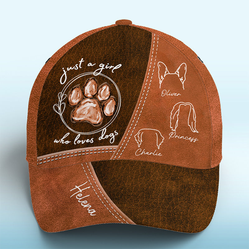 Juste une fille qui aime les animaux - Casquette personnalisée pour chien et chat, casquette classique à imprimé intégral - Cadeau pour les propriétaires et les amoureux des animaux