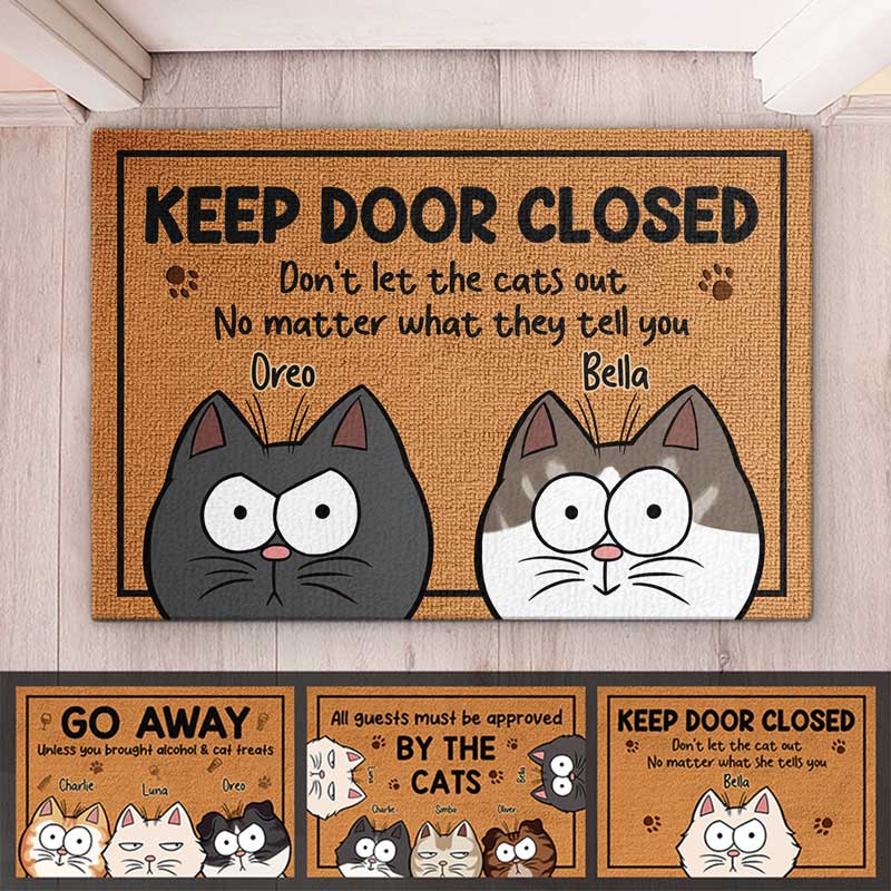 Vous devez demander la permission aux chats - Tapis décoratif personnalisé pour chat - Cadeau de pendaison de crémaillère pour les propriétaires et les amoureux des animaux