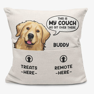 Asseyez-vous là-bas ! Coussin de poche personnalisé pour chien et chat ! Cadeau pour les propriétaires et les amoureux des animaux.