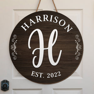 Notre maison, douce maison - Panneau en bois rond personnalisé pour la décoration de la maison - Cadeau de pendaison de crémaillère pour les membres de la famille