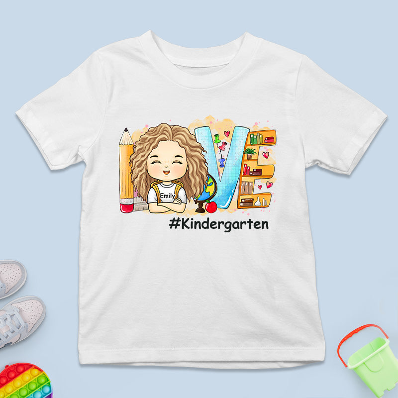 Les cloches de l'école sonnent, l'excitation commence - T-shirt enfant personnalisé - Cadeau pour enfant, cadeau de rentrée scolaire