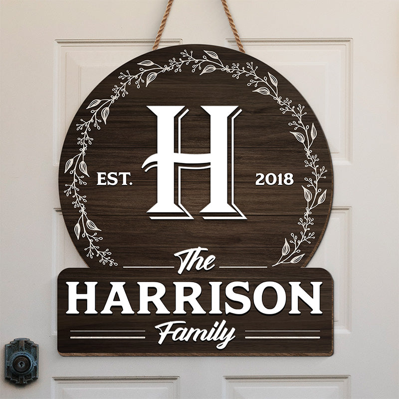 Home Sweet Home - Panneau rond en bois personnalisé pour la décoration de la maison - Cadeau de pendaison de crémaillère pour les membres de la famille