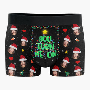 Photo personnalisée « Tu m'excites » - Boxer personnalisé humoristique, boxer pour homme - Cadeau de Noël pour petit ami, mari, anniversaire