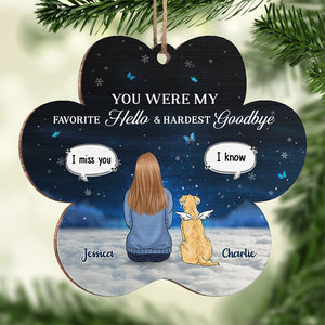 Votre amour inconditionnel et vos pattes joueuses - Ornement commémoratif personnalisé - En forme de fleur en bois - Cadeau de Noël, cadeau de condoléances pour les propriétaires d'animaux et les amoureux des animaux