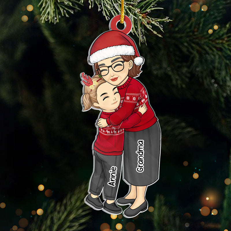 Tu rends mon cœur heureux à Noël - Ornement personnalisé pour la famille - Forme personnalisée en acrylique - Cadeau de Noël pour maman, grand-mère