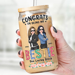 Tu as tellement de chance d'avoir une sœur comme moi - Tasse en verre personnalisée Bestie, tasse à café glacé - Cadeau pour meilleures amies, BFF, sœurs