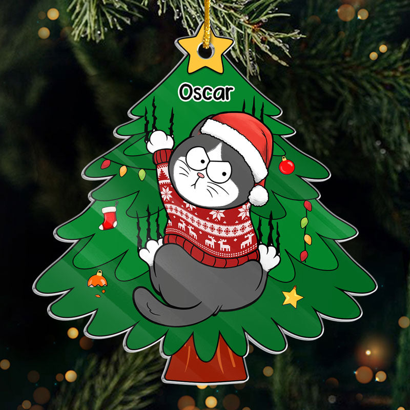 Jingle Cats All The Way - Décoration personnalisée en acrylique pour chat - Cadeau de Noël pour les propriétaires et les amoureux des animaux