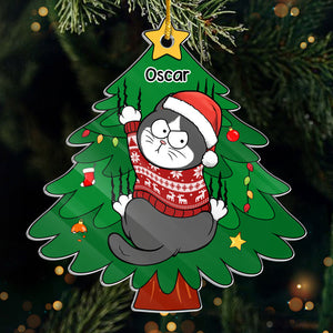 Jingle Cats All The Way - Décoration personnalisée en acrylique pour chat - Cadeau de Noël pour les propriétaires et les amoureux des animaux