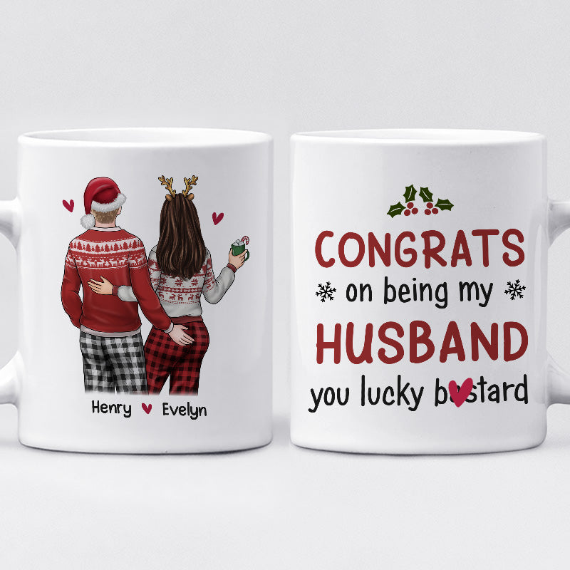 Économisons un voyage au Père Noël ! Mug personnalisé pour couple ! Cadeau de Noël pour mari et femme, anniversaire