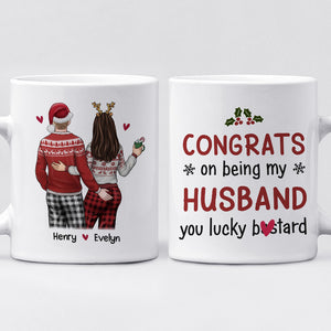 Économisons un voyage au Père Noël ! Mug personnalisé pour couple ! Cadeau de Noël pour mari et femme, anniversaire
