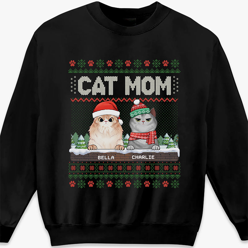 Le plus beau Noël - T-shirt, sweat à capuche et sweat-shirt unisexe personnalisé avec chat - Cadeau de Noël pour les propriétaires et les amoureux des animaux
