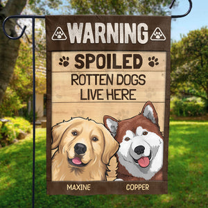 Attention, chien vit ici ! Drapeau personnalisé pour chien ! Cadeau pour amoureux des animaux.