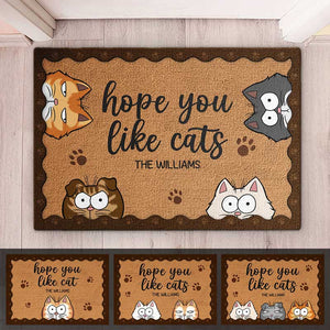 J'espère que vous aimez le chat - Tapis décoratif personnalisé pour chat - Cadeau pour les propriétaires d'animaux et les amoureux des animaux
