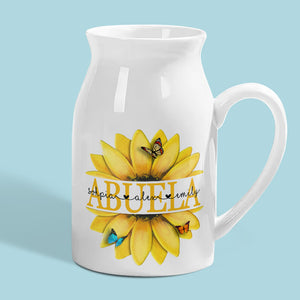 Les fleurs de grand-mère fleurissent dans le cœur des enfants - Vase à fleurs personnalisé pour la décoration intérieure - Cadeau de fête des mères, de pendaison de crémaillère pour maman et grand-mère