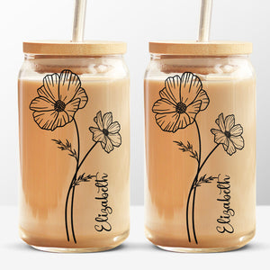 Là où les fleurs fleurissent, l'espoir aussi - Tasse en verre personnalisée, tasse à café glacé - Cadeau d'anniversaire, cadeau pour vous-même