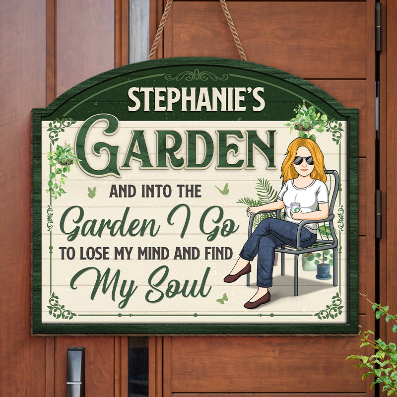 Jardin, où je trouve mon âme - Panneau en bois personnalisé pour décoration d'intérieur - Cadeau de pendaison de crémaillère pour les amateurs de jardinage